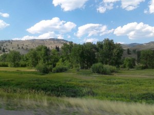 This one really shows the green landscape against the vibrant blue sky.