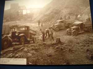 Picture of the road being built. It had to be a brutal job. I am not sure how they did it.